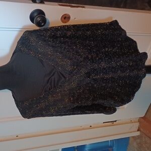 New Without Tags JM Collection Brown and Black Beaded Top Size Petite XL